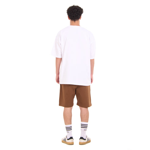 Snuggs oversized set Off White T-shirt + Brown Shorts